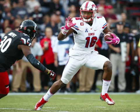 Dallas Cowboys HC Jason Garrett Attends Courtland Sutton's SMU Pro Day