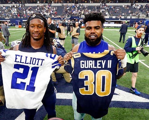 Ezekiel Elliott and Todd Gurley's Careers are Looking Eerily Similar