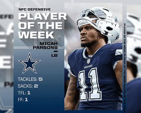 Micah Parsons named Defensive Player of the Week