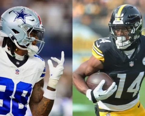 Exploring the Dallas Cowboys and Pittsburgh Steelers football game, highlighting star players and team rivalry, with a focus on NFL football action and team-centered sports photography.