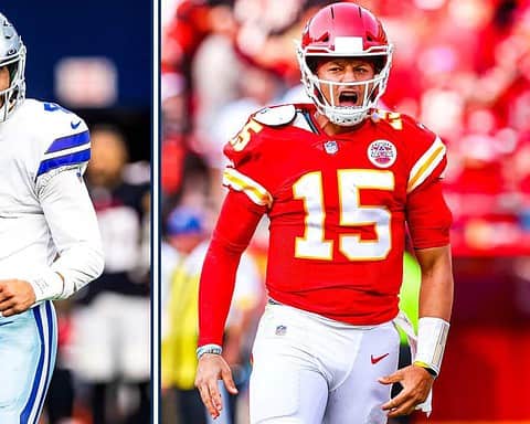 Young Dallas Cowboys quarterback in a white uniform with blue accents, celebrating during a game.